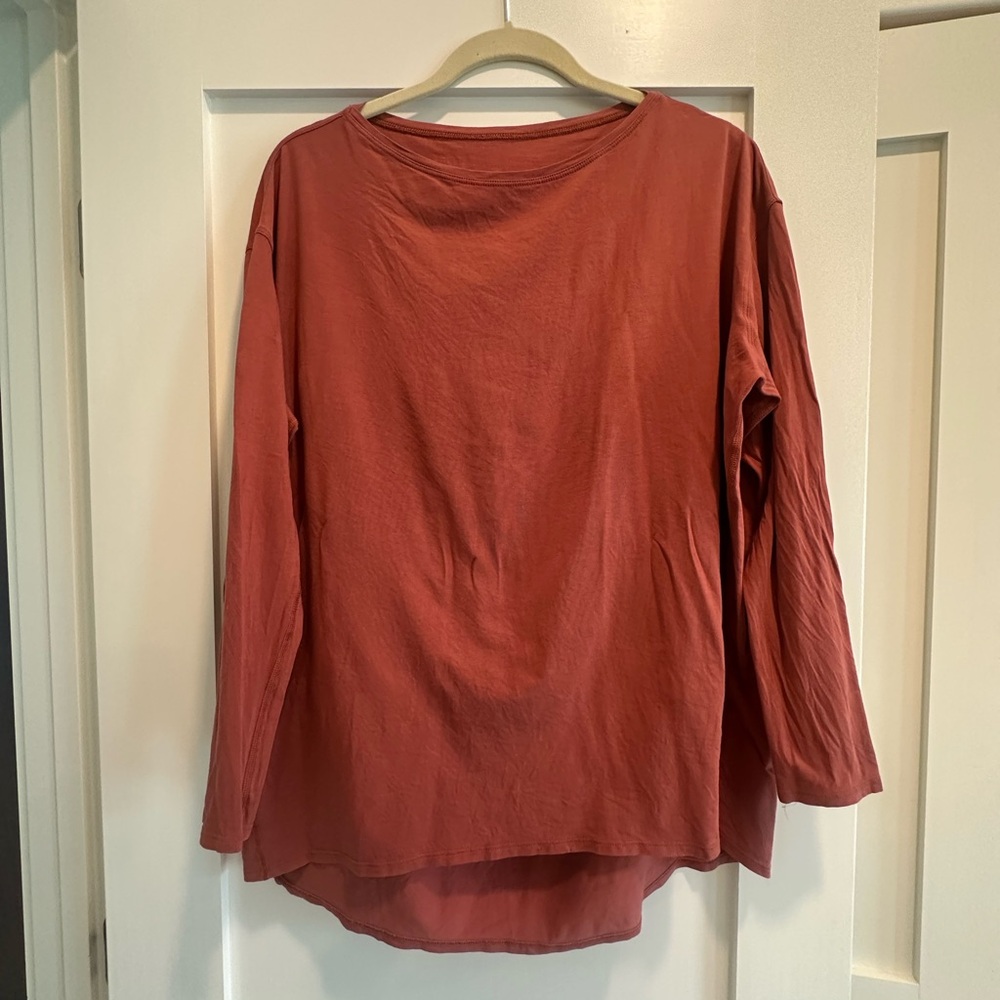 lululemon athletica Long-Sleeve Crew Top in Terracotta